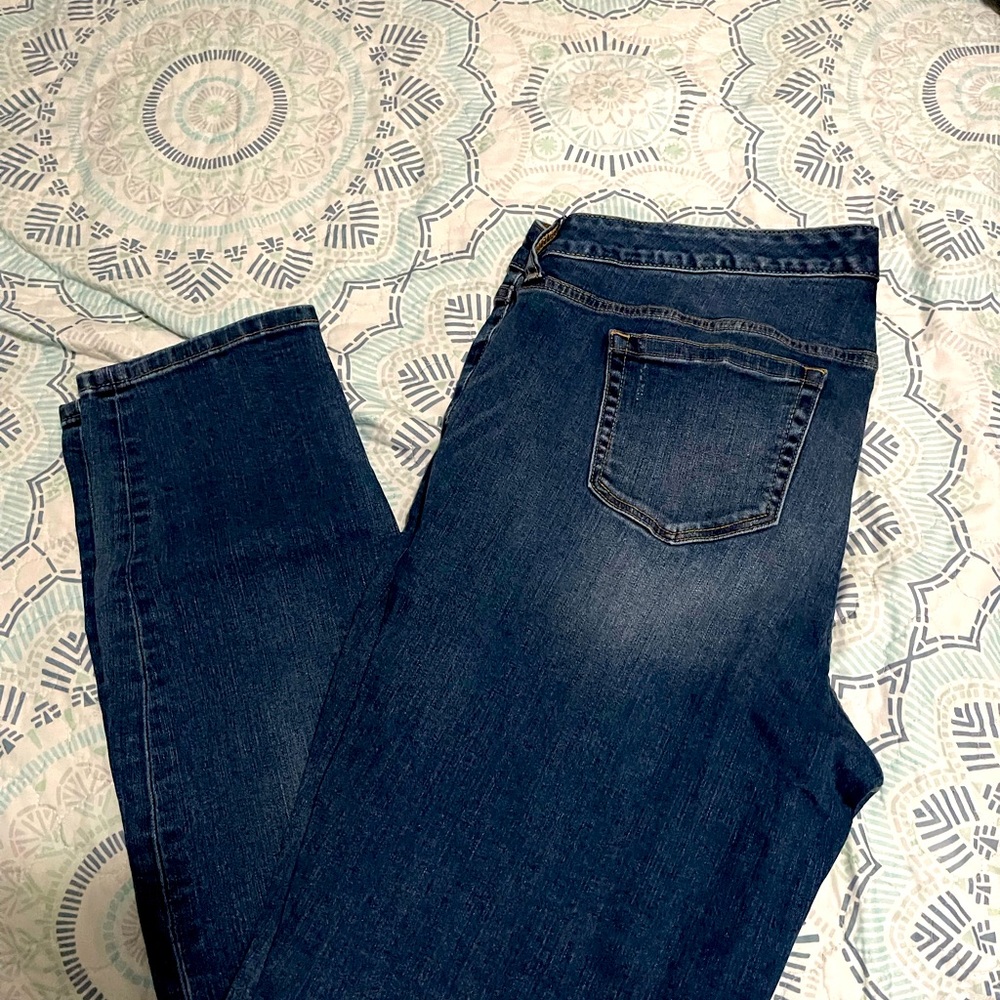 Dark blue ripped jeans from torrid
